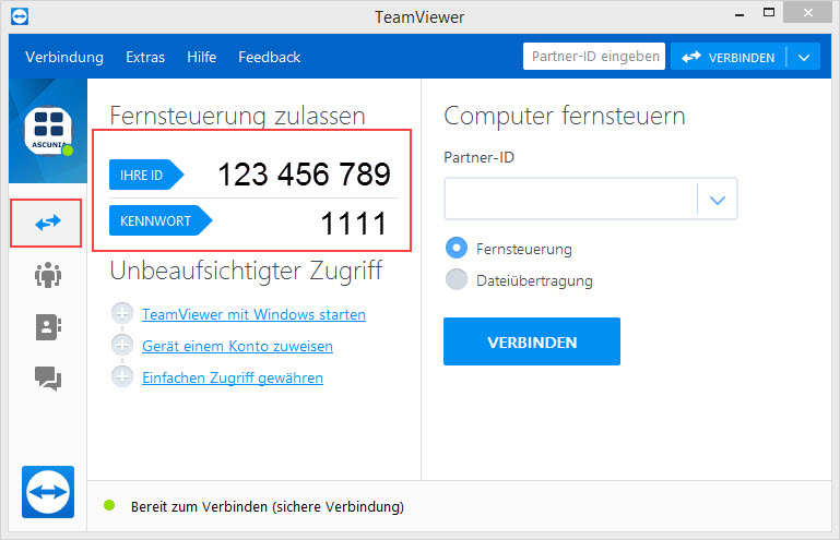 Ascunia Support per Teamviewer
